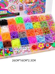 Set de kit de fabricación de pulseras de goma de 2700+/1600+/600+ piezas: kit de artesanía de pulseras trenzadas de colores aleatorios, regalo creativo para fiesta de cumpleaños, set de arte y manualidades que incluye herramientas de tejido, suministros para principiantes de joyería para mujeres