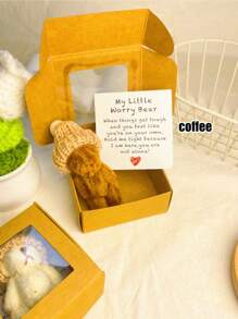 3 Stücke Mini Teddybär Geschenkbox mit Aufmunterungskarte für emotionale Unterstützung, süßes weiches Bären Geschenk für Geburtstag, Muttertag, Vatertag, Valentinstag, Familie, Freund Geschenk