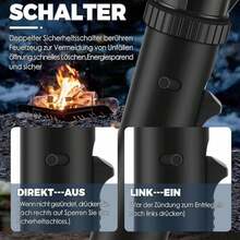 1 Stück/Packung 2 colors(red and blue) flame Torch Jet flame lighter, windproof lighter with safety lock, butane gas refillable lighters, Flame adjustable, long & strong stick lighter for stove, barbecue, crème brulée, grill (shipped without gas butane), 360 degree inverted use - K39-Schwarz - Übersicht 5
