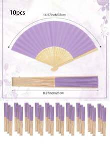 1pc/8pcs/ Folding Paper Fan Portable Decorative Wedding Hand Fan, Suitable For Weddings, Parties, Gifts And Other Fashion Items Summer Cooling,Beach,Travel