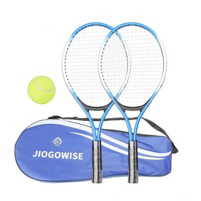 Set de 2 raquetas de tenis con bolsa de tenis, equipo deportivo y de ejercicio para juegos al aire libre, adecuado para principiantes