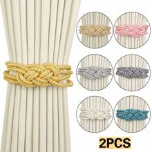 2 piezas Sujeta cortinas con nudo chino, sujeta cortinas magnéticos de poliéster tejidos a mano en estilo minimalista moderno chino para decoración interior, decoración del hogar, sujeción y recogida de cortinas, que aportan una sensación cálida a su hogar