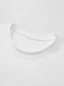 Áo thun nam cỡ lớn cổ tròn tay ngắn, kiểu dáng tối giản, thích hợp mặc mùa hè. - trắng - Xem 5