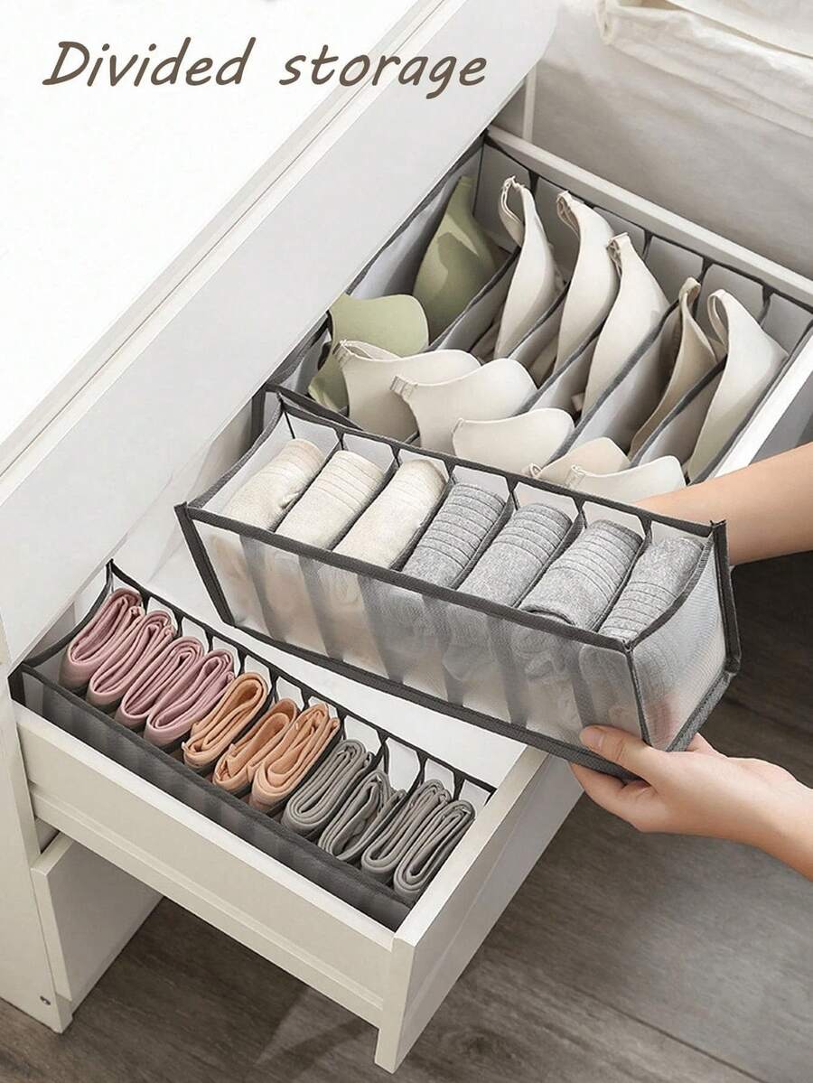1pc Wardrobe Organizer, Underwear Organizer, Wardrobe Clothes Organizer, Drawer Organizer, Bra And Sock Storage Box, Used For Storing Socks, Decoration For Autumn, Festival, Room Decoration, Home Decoration, Autumn Decoration, Bedroom Decoration - Multicolor - View 1
