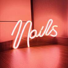 Luz de letreiro LED neon, luz de decoração para salão de beleza com base de toque, lâmpada de atmosfera para design de unhas