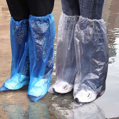 10只/包 一次性防水雨鞋套，防滑透明鞋套，适合雨天、春夏、伴娘礼物、房间、卧室装饰、海滩、旅行，男女通用，度假必备，可爱小物