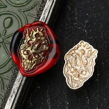 1pc NEW DARK SERIES Series Wax Seal Stamp, Vintage Sealing Stamp Head, Removable Brass Material, Fire Paint Seal Head For Wedding Invitations Gift Packaging Scrapbooking, DIY Handmade Gift Decoration, Cutting And Pasting Invitation Letter School Supplies, Back To School