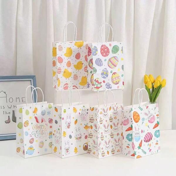 6 Stücke Osterhasen Ei Party Gastgeschenk Tüten, Feiertags Bastelpapier Tüten, Souvenirs