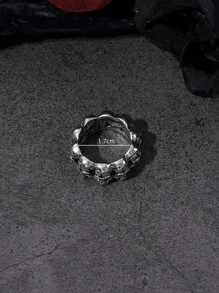 1 pieza Anillo de estilo gótico punk, retro, hip hop con diseño de calavera, adecuado para uso diario, fiestas, festivales de música, Halloween