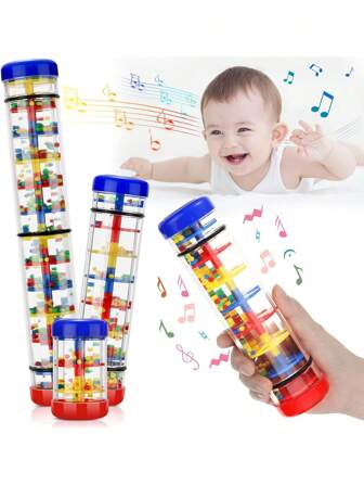 1 paquete de Rainmaker, instrumento musical tipo lluvia para bebés, niños pequeños y niños, juguete tipo sonaja con tubo de lluvia