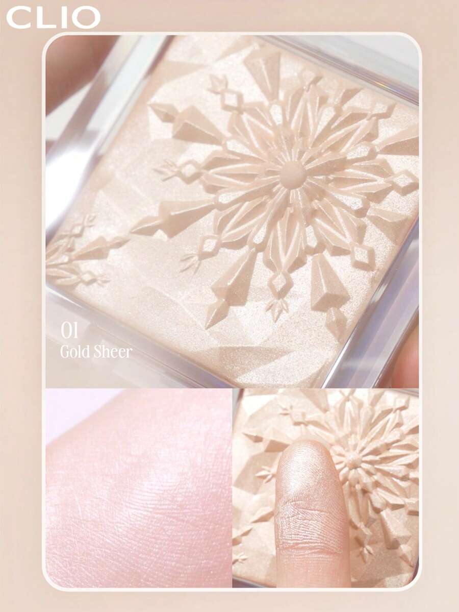 Clio K-Beauty Prism 高光,高光澤臉部亮采,珍珠閃耀細緻烘焙粉,亮片持久,粉狀高光,日常妝容 - 01 GOLD SHEER - 查看 1