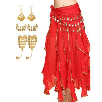 5 Stücke Bauchtanz Zubehör Set, Bauchtanz Hüftkette, Jazz Tanz sexy Hüftkette, Fußkette (verschiedene Farben erhältlich)