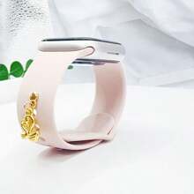 1pc Gold Swan Metal Watch Band Decor, Suitable For Silicone Watch Strap Series