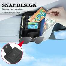 Car Sunshade Storage Bag, Sunglasses Holder Suitable For Car Sunshade PU, Car Interior Accessories Storage, Travel Document Holder Suitable For Car Glasses Clip Bag, Card Bag, ID Clip, Ticket, Business Card, Interior Storage Bag