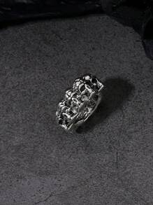 1 pieza Anillo de estilo gótico punk, retro, hip hop con diseño de calavera, adecuado para uso diario, fiestas, festivales de música, Halloween