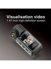 2.7K Ultra HD Fashionable Thumb Camera, Built-In WiFi, 180° Rotating Wide-Angle Lens, 1.47-Inch IPS Display Screen, Loop Recording, Wearable Mini Portable Vlog Camera, Magnetic Design, Suitable For Outdoor Travel, Sports And Fitness, Life Capture, Parent-Youngsters Activities, Adventure Photography