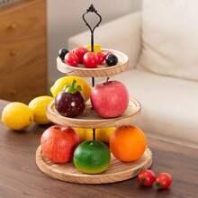Creative European-Style Dessert Kitchen Restaurant Double-Layer Three-Layer Cake Tray Wooden Dessert Table Decoration Tray Cake Dessert Rack Party Hotel Tray Fruit Plate