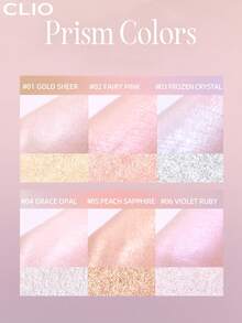 Clio K-Beauty Prism 高光，高光澤臉部亮采，珍珠閃耀細緻烘焙粉，亮片持久，粉狀高光，日常妝容 - 01 GOLD SHEER - 查看 5