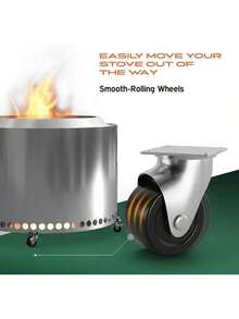 Rolling Solo Stove Yukon Stand – 28" Fire Pit On Wheels For Outside – Rust-Proof Aluminum & Stainless Steel - Solo Stove Accessories - Solostove Yukon Compatible For Patios By - 28吋育空支架 - 查看 6