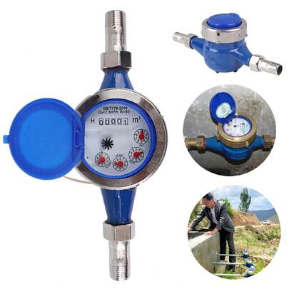 Medidor De Agua Potable Dn15 1/4" De Tipo Chorro Múltiple, Contador De Agua Mecánico Giratorio Con Tapa