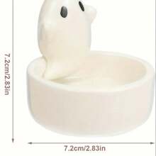 Cute Cartoon Ghost Candlestick, White Handmade Ceramic Candlestick, Tea Lampstick, Halloween Decoration Candlestick, Gift For Lovers, Mothers And Friends (Ghosts)