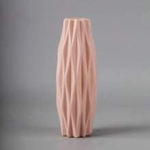 Jarrón alto de pie grande, de plástico de imitación de cerámica, blanco y negro, de estilo europeo, para arreglos florales secos y decoración del salón. Jarrón cilíndrico retro clásico, resistente, de varios colores, decoración de sobremesa para sala de estar, sin necesidad de baterías