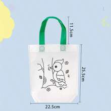 Juego de 5 piezas/10 piezas de bolsas de tela no tejida con estampado de graffiti de colores, bolsas de fiesta con arte de animales de carnaval, reutilizables, para fiestas, regalos, embalaje y almacenamiento, hechas a mano con pintura de graffiti, colores y estilos aleatorios