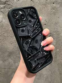 1pc Black Starry Dollar Design Shockproof Phone Case Compatible With Apple 11/12/13/14/15/16/13 Pro Max/11 7 Pro Max, 17 Air 4 Pro Max/16 Plus/16 Pro Max 17 Pro Max 17 Air