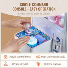 Claw Machine, 0-3" Jaw Diameter 0-5" Jaw Lifting, Crane Prize Grabber Commercial Arcade Game Toys, Cool Fun Grab-And-Win Machine W/ Light And Sound, Dispenser Vending Toy - US A Type Plug(110-127V) - View 5