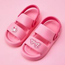 Miniso Dép nữ Barbie Sunshine Series siêu dày, chống trượt, được phun sơn, kiểu dáng thời trang, nhẹ và thoáng khí, thích hợp sử dụng hàng ngày trong nhà và ngoài trời, món quà bất ngờ ngọt ngào, chất liệu EVA (1 chiếc) - Hoa hồng đỏ và trắng - Xem 1