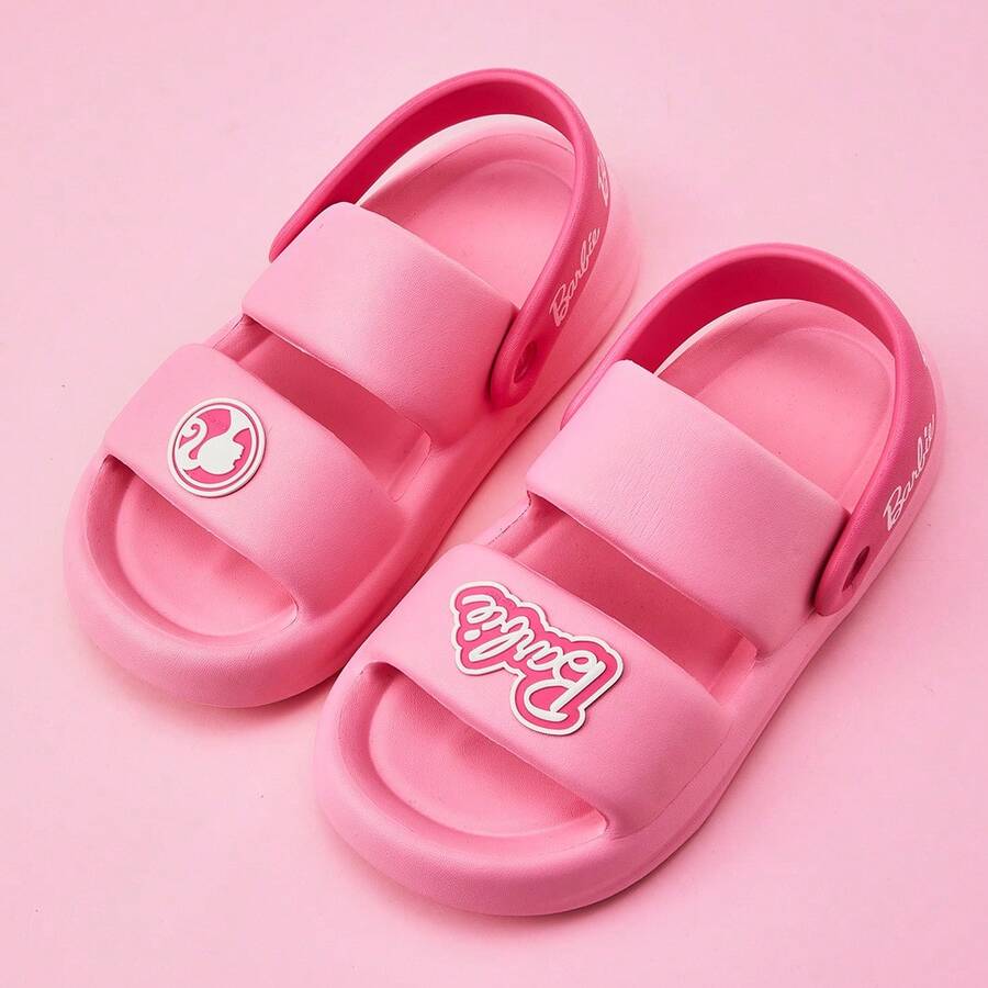 Miniso Dép nữ Barbie Sunshine Series siêu dày, chống trượt, được phun sơn, kiểu dáng thời trang, nhẹ và thoáng khí, thích hợp sử dụng hàng ngày trong nhà và ngoài trời, món quà bất ngờ ngọt ngào, chất liệu EVA (1 chiếc) - Hoa hồng đỏ và trắng - Xem 1