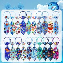 Confezione da 10/50 pezzi di papillon pet moda, serie ocean estiva, con fiori di margherita, adatto per animali domestici di piccola e media taglia per uso quotidiano, colore casuale