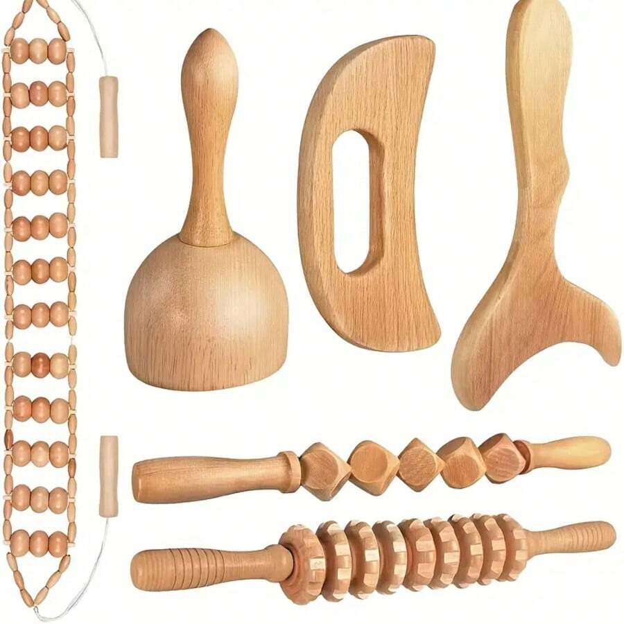 木制按摩工具、全身按摩器、手部按摩器、腿部按摩器、肩部按摩器、肩颈按摩器、面部按摩器、背部按摩器、腰部按摩器、全身肌肉按摩、多功能身体部位按摩器、身体放松工具、适合家庭使用、学校、返校、旅行、旅行必需品、家庭必需品、水疗、按摩工具、按摩、按摩器、水疗 - 杏色 - 查看 1