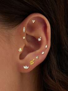1 paire de boucles d'oreilles en argent sterling S925, cadeau de bijoux pour femmes. Boucles d'oreilles à tige, boucles d'oreilles à vis, boucles d'oreilles pour cartilage, boucles d'oreilles percées plates porte-bonheur, conviennent pour le port quotidien des femmes. Cadeau de bijoux, boucles d'oreilles à tige en argent.