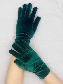 1 Pair Women Long Velvet Gloves, Multi-Color, Suitable For Formal Occasions, Wedding, Party, Elegant Decor, Warm