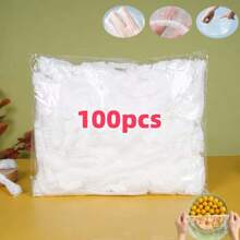 100 Pcs Disposable Food Cling Film Cover Shower Head Cover Multi-Purpose Disposable Shrink Bag Disposable Shoe Cover Thickened Kitchen Cling Film Household Refrigerator Refrigerated Food Preservation Cover Elastic Telescopic Cover