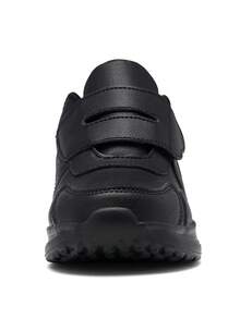 1 par de zapatillas deportivas ligeras para niños, adecuadas para niños y niñas, con cierre de gancho y bucle y material de malla, zapatillas de tenis - Negro - Ver 4