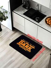 1pc Minimalist Fashion Style Dark Color Letter Print Doormat, Indoor Entrance Mat, Elastic Bathroom Mat, Bathroom Non-Slip Mat, Modern Simple Design, Absorbent, Anti-Slip And Durable Small Rug, Kitchen Floor Mat, Flannel Bathroom Non-Slip Mat, Suitable For Bathroom, Living Room, Bedroom, Kitchen, Shower Room, Home Decor, Shower Room And Party Carpet, Bathroom Decor, Bathroom Mat, Bathroom Accessories