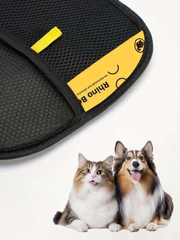1 pièce/2 pièces Gants anti-statiques pour l'élimination des poils pour chats et chiens, brosse double sens pour éliminer les poils flottants, accessoire de nettoyage des poils collants, lavable et réutilisable