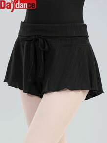 Daydance Shorts de ballet para mujeres adultas, cintura alta, con vuelo, pantalones de danza de punto