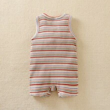 Conjunto de 3 piezas para recién nacido niño – Peleles sin mangas de verano con rayas arcoíris - Multicolor - Ver 8