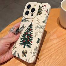 Christmas Tree Pattern Phone Case, Anti-Drop Cellphone Protective Case, Total Protective Shockproof Mobile Phone Cover For IPhone 11 12 13 14 15 16 Pro Max - 白色 - 查看 5