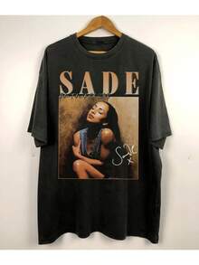 Sade Helen Folasade Adu Signature Unisex Cotton T-Shirt BS066,100% Pure Cotton Short Sleeved Shirt, Essential For Summer And Spring, Loose Casual Round Neck, Men's Letter Printed T-Shirt, Suitable For Sports Enthusiasts