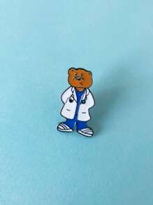 Broche de esmalte en forma de animal médico, accesorios de insignia de solapa para estudiante de medicina, regalos de joyería para enfermera