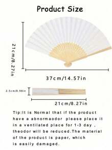 1pc Handheld Paper Fans Paper Folding Fans,Multi Colored Folding Fan,Solid Color Fan,DIY Folding Fan,Party Dressing,Church Wedding Gift,Perfect For Parties And Events