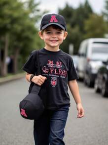 2 PIEZAS Gorra de béisbol y bolsa para niños y niñas con protección solar, gorra de béisbol ajustable con coleta, gorras a juego en familia, apropiado para deportes al aire libre, viajes, vacaciones, regalos