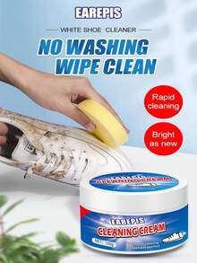 Sports Shoes Whitening And Cleaning Cream (With Sponge) - Removes Stains And Wear Marks From Sports Shoes, Boots And Canvas Shoes. It Is Made Of Plastic Material And Contains Chemicals. It Is A Fast And Effective Shoe Care Cleaner. 1 Tablet Of Sponge Cleaning Cream, 1 Tablet Of Multi-Purpose Cleaning Cream - Multicolor - View 5