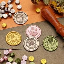 100 sztuk/worek Metalowe ośmiokątne koraliki do pieczętowania woskiem, używane do pieczętowania kopert, zaproszeń ślubnych, koralików do pieczętowania opakowań prezentowych