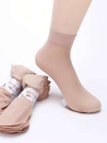 5/10/20/30 Pairs Solid Color Crew Socks, Casual Wear For Daily Life And Home