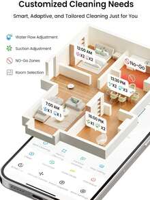 Robot aspirador y friegasuelos LEFANT M2 Pro | Succión de 5500 Pa, mapeo LiDAR, eliminación automática del polvo durante 45 días, control mediante app - Blanco - Ver 8